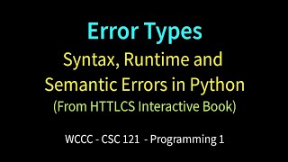 Python Error Types [upl. by Om]