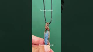 blue kyanite wire pendant mineral diy crystals jewelry handmade wirejewelry short loveit [upl. by Neirda]