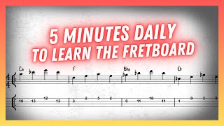 Do This For 5 Minutes A Day To Learn The Fretboard  FREE PDF [upl. by Lynde]