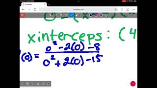 Pre cal 103024 rational functions domain discontinuities intercepts [upl. by Refinney631]