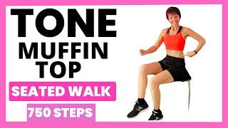 Seated Walking Workout For Muffin Top 750 Steps  Chair Exercises [upl. by Windham342]