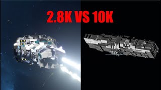 Using a Frigate to Fight a Battleship  Space Engineers PVP [upl. by Luapsemaj]