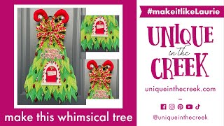 Whimsical Elf PeekaBoo Christmas Deco Mesh Tree Wreath on UITC Triangle Board [upl. by Hannie]