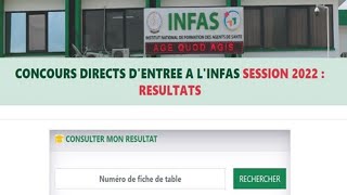 Concours DEntrée A LINFAS 2022  Les Résultats DAdmission Disponibles  Consultez Maintenant [upl. by Macgregor]