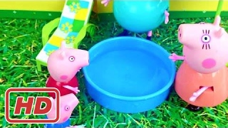 PIG GEORGE E PEPPA PIG NADANDO NA NOVA PISCINA PEPPA PIG NOVELINHA EM PORTUGUES 2016 2017 [upl. by Lebisor]