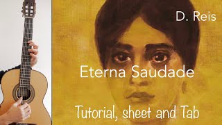 Eterna saudade D Reis Guitar tutorial sheet and Tab [upl. by Llertnahs909]