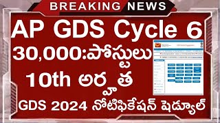 AP GDS Cycle 6 notification  AP Postal GDS 2024 notification  AP GDS Cycle 6 notification update [upl. by Carolee857]