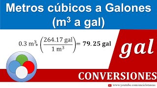 Metros cúbicos a galones m3 a gal  CONVERSIONES [upl. by Il]