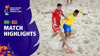 Brazil v Belarus  FIFA Beach Soccer World Cup 2021  Match Highlights [upl. by Arehsat]