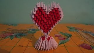 Cómo HACER un CORAZÓN de ORIGAMI 3d [upl. by Leinad]