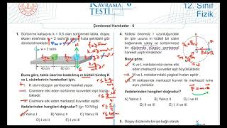 Test6 Çembersel Hareket  Meb Kazanım Kavrama Testi 12 Sınıf  KK6 [upl. by Pooi]