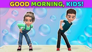 GOOD MORNING KIDS EXERCISE  NO JUMPING LIGHT WORKOUT [upl. by Irah]