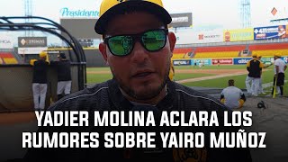 Yadier Molina habla de Yairo Muñoz y del debut de Johnny Cueto [upl. by Jolyn179]