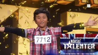 Christians 11 amazing voice on Norways Got Talent 2017 [upl. by Ennayelhsa]