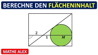 Berechne den Flächeninhalt der grünen Fläche  Geometrie  Flächeninhalt Kreis  Mathe Alex [upl. by Owens691]