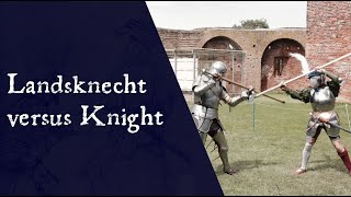 Landsknecht versus Knight halberd pollaxe and pike in armour [upl. by Mcdade202]