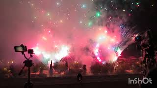 Fuegos artificiales y traca final Fiestas del Pilar 2024 Zaragoza España [upl. by Placia]