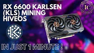 RX 6600 Karlsen KLS Mining HiveOS [upl. by Roberto696]