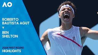 Roberto Bautista Agut v Ben Shelton Highlights  Australian Open 2024 First Round [upl. by Lavud]