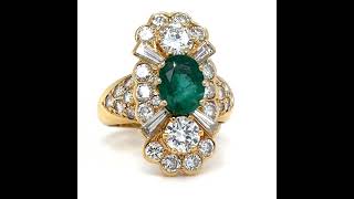 Bespoke 18ct Yellow Gold Zambian Emerald amp Diamond Ring 541ct [upl. by Cypro]