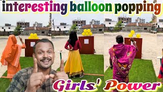 InterestingBalloonPoopingChallenge 💪🔥 GirlsNeDekhayaAapnaPower 😳youtube youtubevideo [upl. by Jacinda]