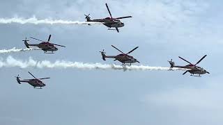 Sarang Helicopter performance on Indian Airforce Day  Marina Beach Air Show  Chennai [upl. by Rafaela]