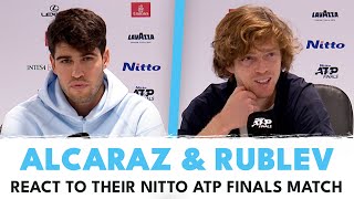 Carlos Alcaraz amp Andrey Rublev React To Nitto ATP Finals Encounter 🗣 [upl. by Carlynne]