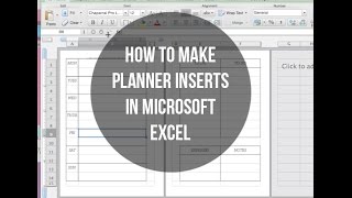 How to Make Planner Inserts Using Microsoft Excel [upl. by Dinsdale]