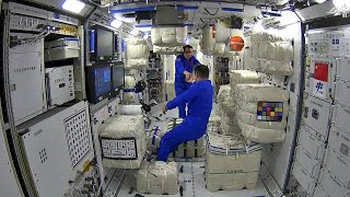 The first astronauts on board the China Space Station [upl. by Ralyks]