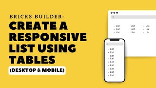 How to Create Responsive List in Bricks Builder [upl. by Etteraj]