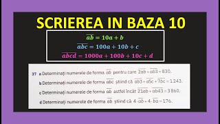 SCRIEREA IN BAZA 10 CLASA 5 MATEMATICA EXERCITII DESCOMPUNEREA NUMERELOR NATURALE FACTOR COMUN [upl. by Ariaek]