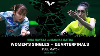 FULL MATCH  Hina Hayata vs Manika Batra  WS QF  SaudiSmash 2024 [upl. by Zelig]