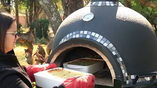 Al Fresco Pizza Oven  Wood fired Lasagna [upl. by Ecnerrot]