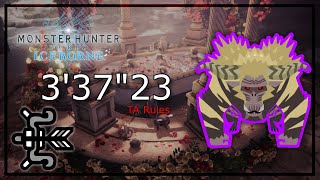 MHWI PC  TA Rules Tempered Furious Rajang  3’37  Bow Solo 6 [upl. by Severen358]