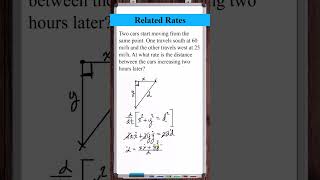 Related Rates  Rate of change of distance bw cars travelling south amp west [upl. by Norton]