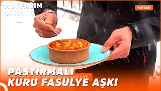 Lapa Lapa Kar Altında Pastırmalı Kuru Fasulye  Özlem amp Yasin ile Mutfağım Şahane [upl. by Otina669]