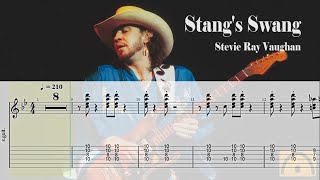 Stangs Swang  Stevie Ray Vaughan  Backing Track  Guitar Tab [upl. by Eidnahs85]