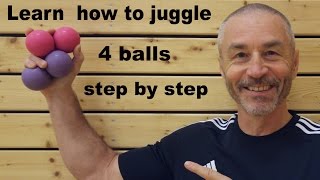 Learn how to juggle 4 balls  step by step [upl. by Lynett]