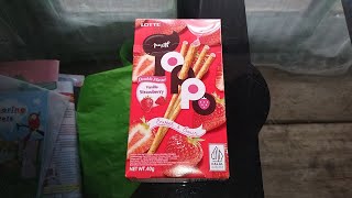 Review Produk 3137  Lotte Toppo Vanilla Strawberry [upl. by Tyoh584]