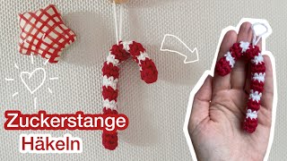 Weihnachten Zuckerstange häkeln  einfache Häkelanleitung  Marycrochet [upl. by Braasch34]