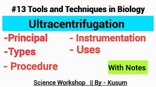 Ultracentrifugation  Principal  Types Analytical and preparative  Kusum Chaudhary [upl. by Eceryt616]