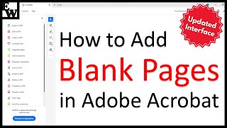 How to Add Blank Pages in Adobe Acrobat UPDATED Interface [upl. by Jana]