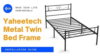 Yaheetech Metal Bed Frame w Scroll Detailing Installation Guide bedframe [upl. by Collete106]