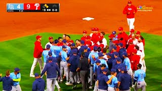 Benches clear in Philadelphia after Nick Castellanos is hit by pitch by Edwin Uceta  Phillies Rays [upl. by Felix653]