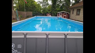 Aufbau Intex Pool 733x366x132 mit Salzwasseranlage [upl. by Aiciles]