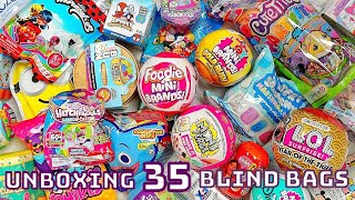 UNBOXING 35 BLIND BAGS MINI BRANDS DOORABLES REAL LITTLES LOL SURPRISE DISNEY [upl. by Atiuqat69]