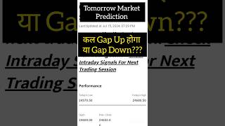 16 July 2024 Tomorrow Market Prediction Gap Up or Gap Down FII DII Data nifty shorts viral [upl. by Allbee756]