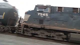 NS 8011 leads a mixed freight train in Wernersville PA 19G [upl. by Atselec]