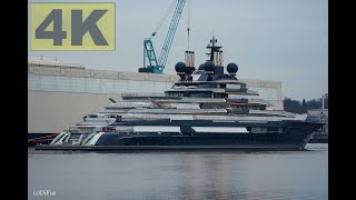 Lürssen Project Super Yacht quotLUMINANCEquot 09022023 undocking  Bremen Vegesack  4K VIDEO [upl. by Leirad652]