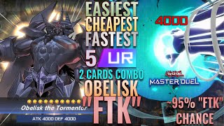 Easiest Cheapest Fastest 5 URs Obelisk quotFTKquot w Drytron Engine  YuGiOh Master Duel [upl. by Tal]